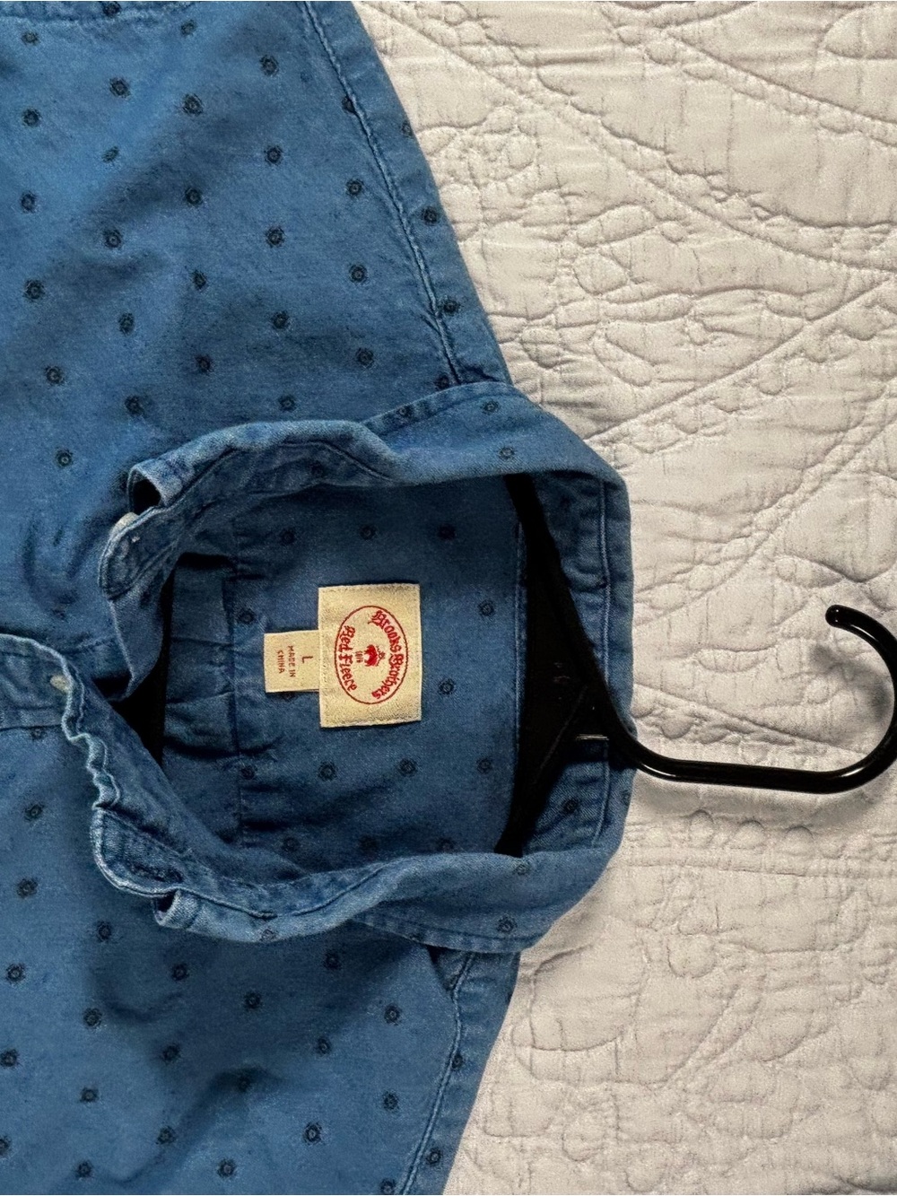 Brooks Brothers Blue Dot-Print Casual Button-Down Shirt